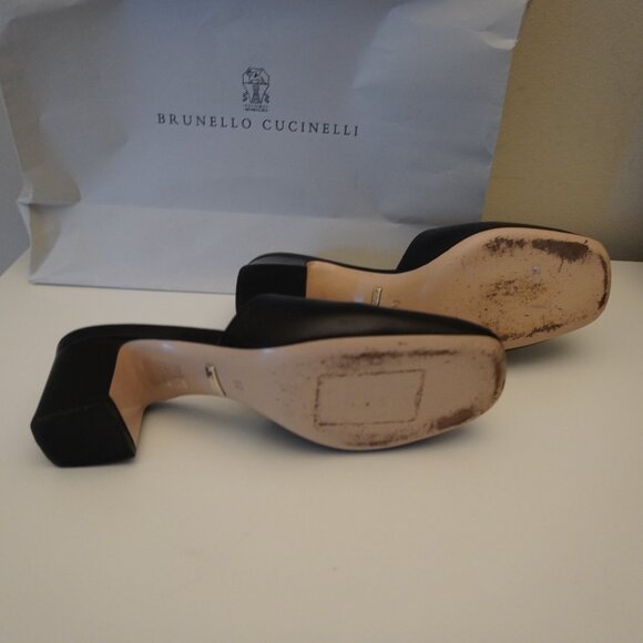 Gucci Madelyn Mules Crystal Logo Black Leather Size 38 8 - Picture 6 of 7